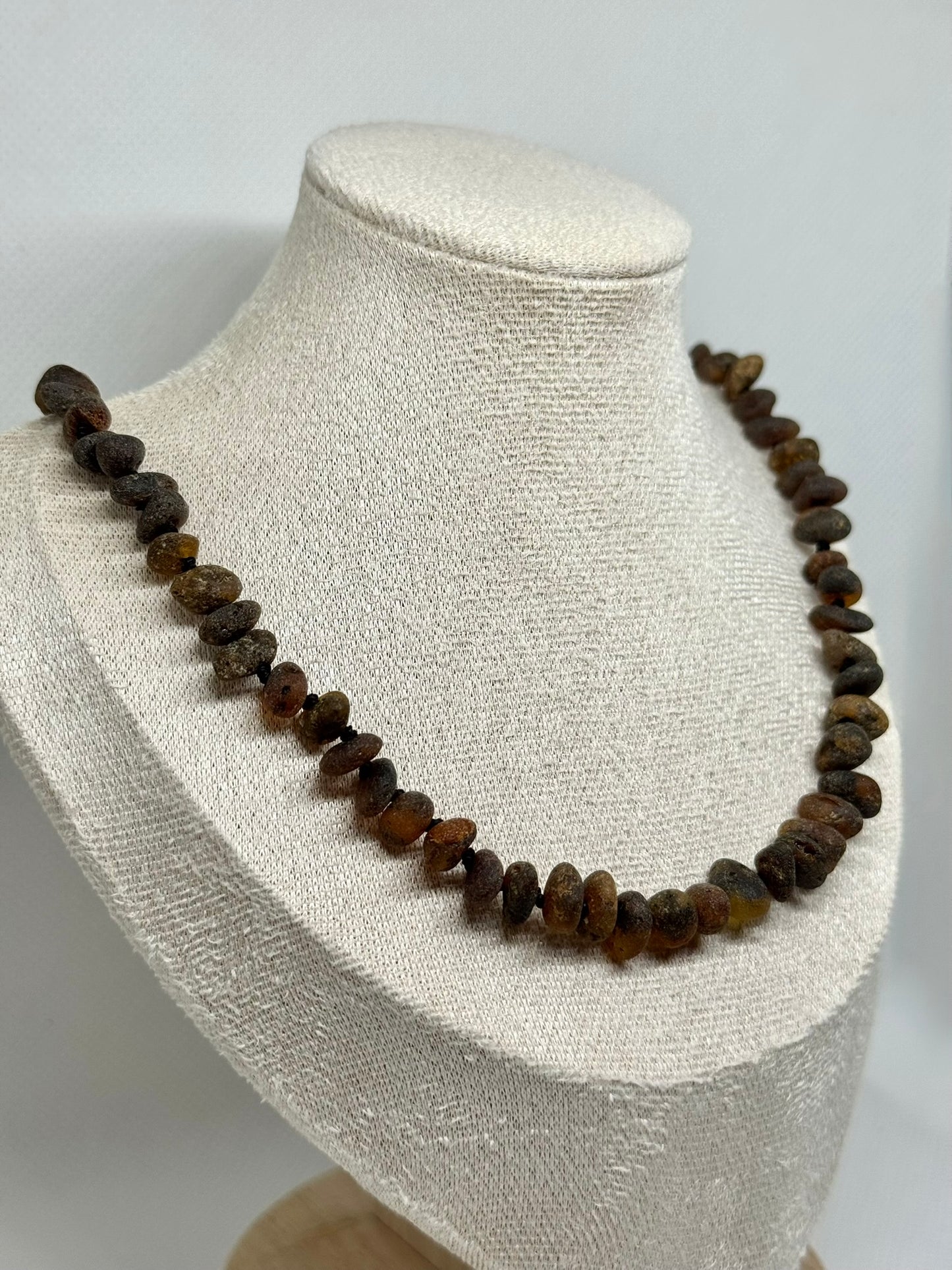 Ruwe Barnsteen Ketting - Groen (47 cm)