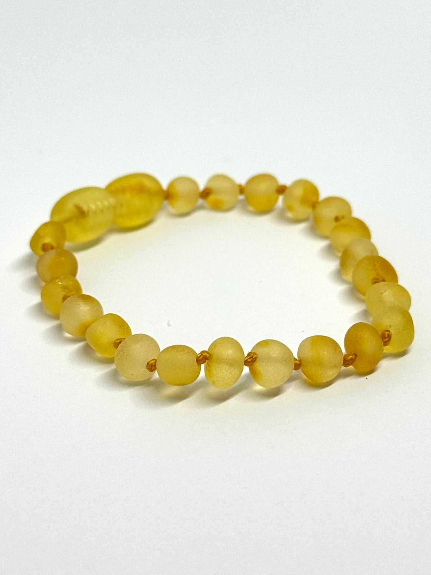 Ruwe Barnsteen Armbandje - Citroen (14 cm)