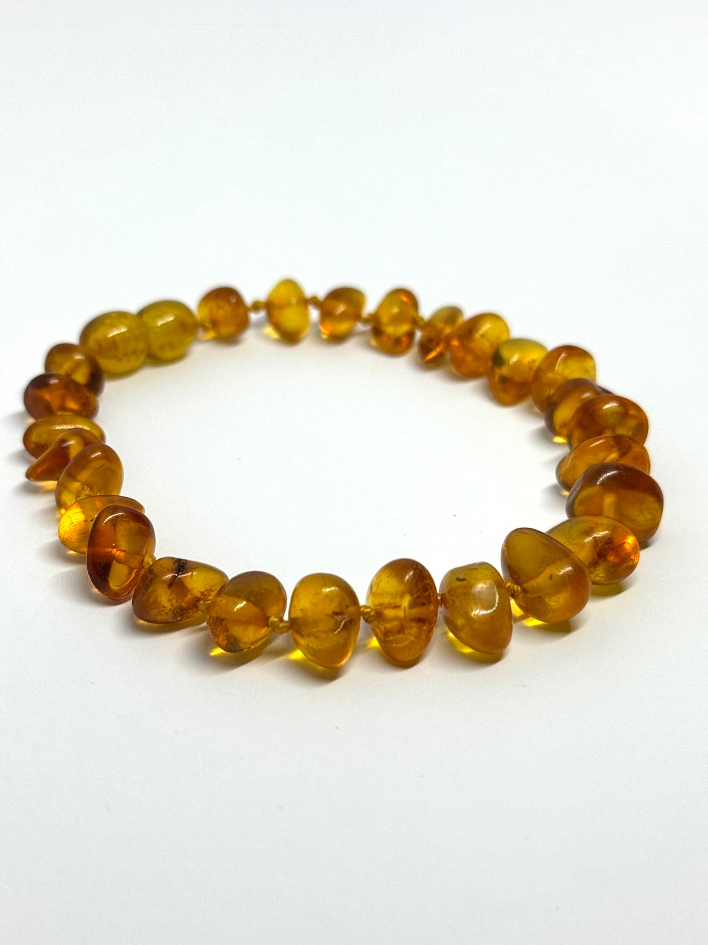 Kehribar Bileklik - Açık Konyak (21 cm)