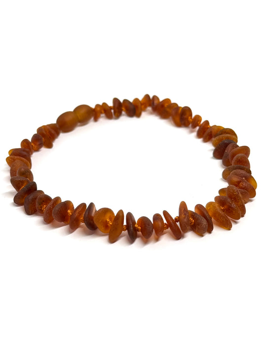 Ruwe Barnsteen Enkelband - Cognac (26 cm)