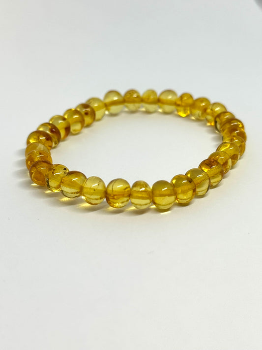 Elastik Kehribar Bileklik - Bal (±19 cm)