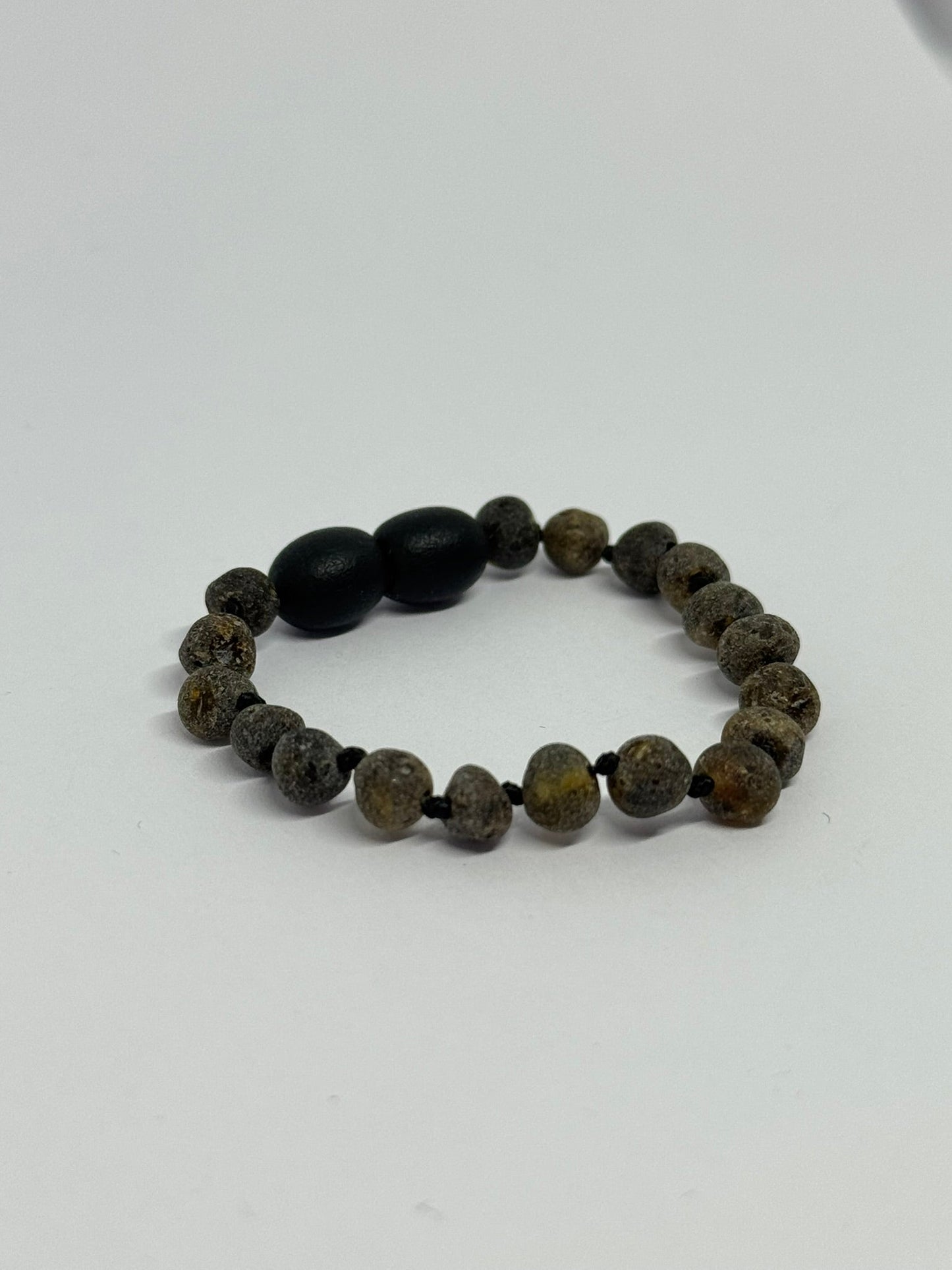 Ruwe Barnsteen Armbandje - Donkergroen (12cm-14cm)