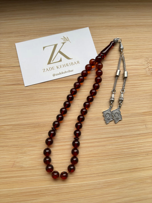 Rond geslepen 100% Kaliningrad Barnsteen/Kehribar Tespih