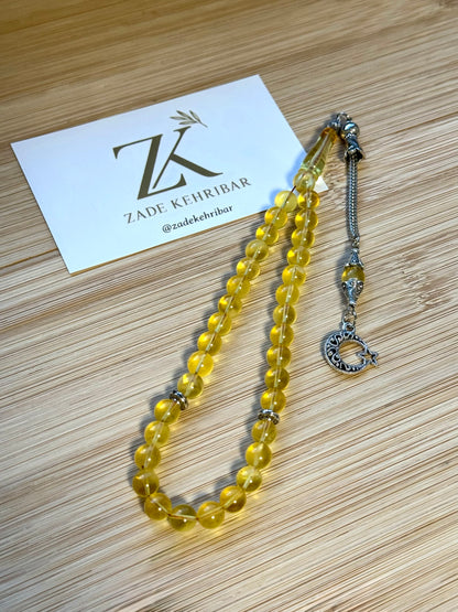 Rond geslepen 100% Barnsteen/Kehribar Tespih