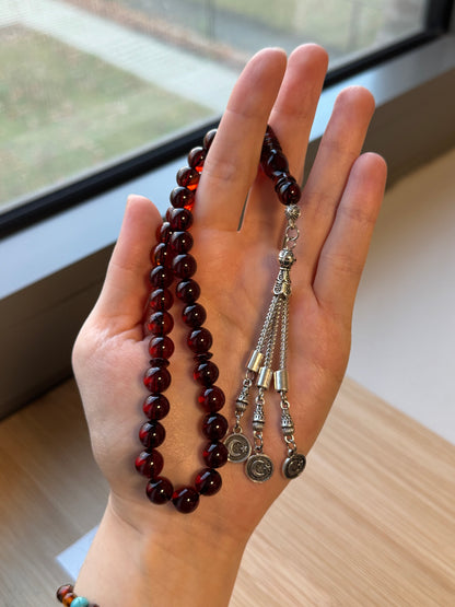 Rond geslepen 100% Kaliningrad Barnsteen/Kehribar Tespih -