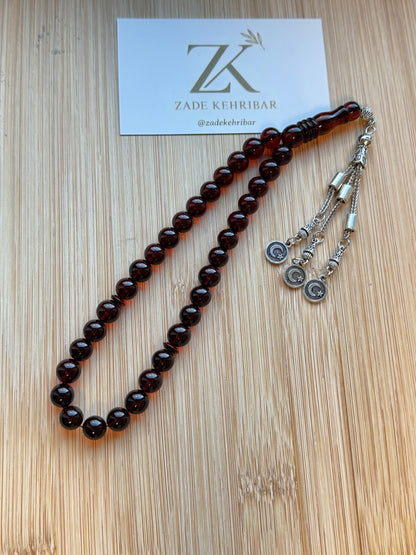 Rond geslepen 100% Kaliningrad Barnsteen/Kehribar Tespih -