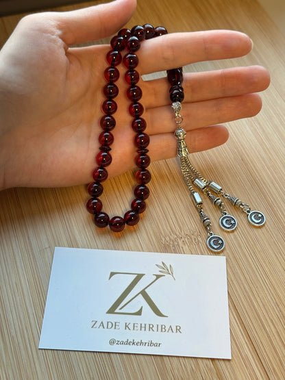 Rond geslepen 100% Kaliningrad Barnsteen/Kehribar Tespih -