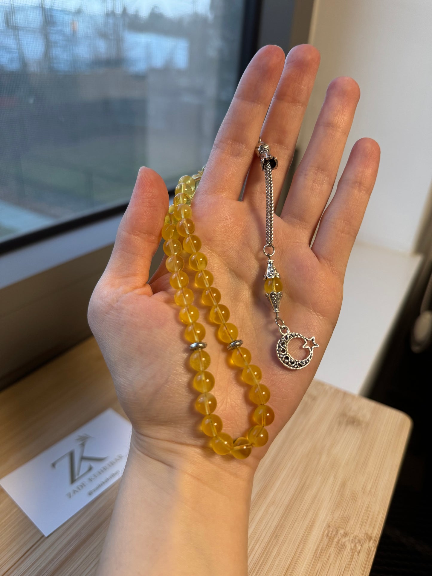 Rond geslepen 100% Barnsteen/Kehribar Tespih