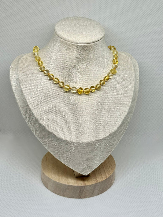 Kehribar Bebek Kolye - Limon (33 cm)