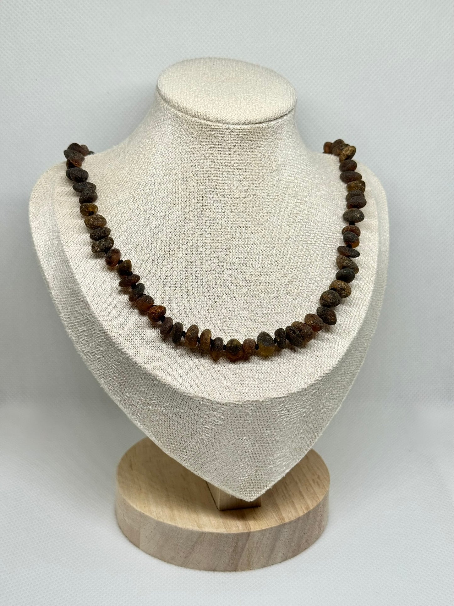 Ruwe Barnsteen Ketting - Groen (47 cm)