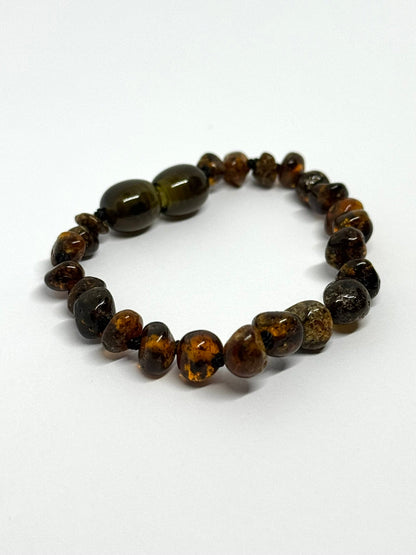 Kehribar Bileklik - Koyu Yeşil (15 cm)