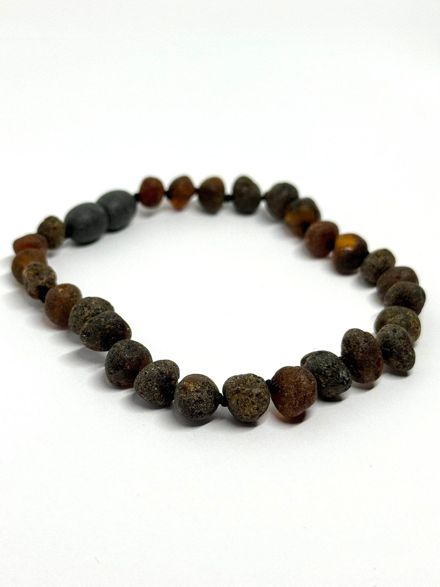 Ham Kehribar Bileklik - Yeşil (±19 cm)