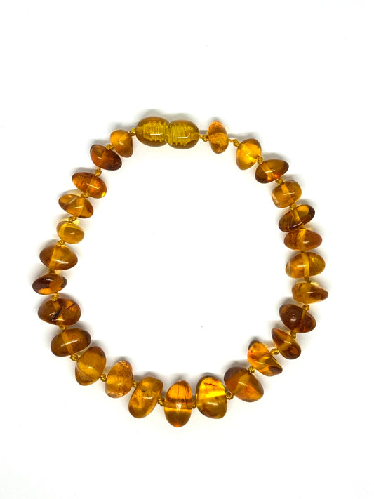 Barnsteen Armband - Licht Matte Cognac (20 cm)