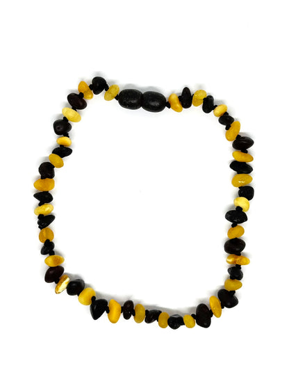 Ham Kehribar Bileklik - Tereyağı ve Siyah (26 cm)