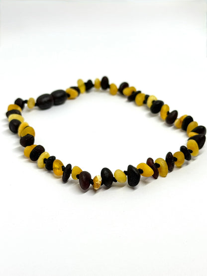 Ham Kehribar Bileklik - Tereyağı ve Siyah (26 cm)