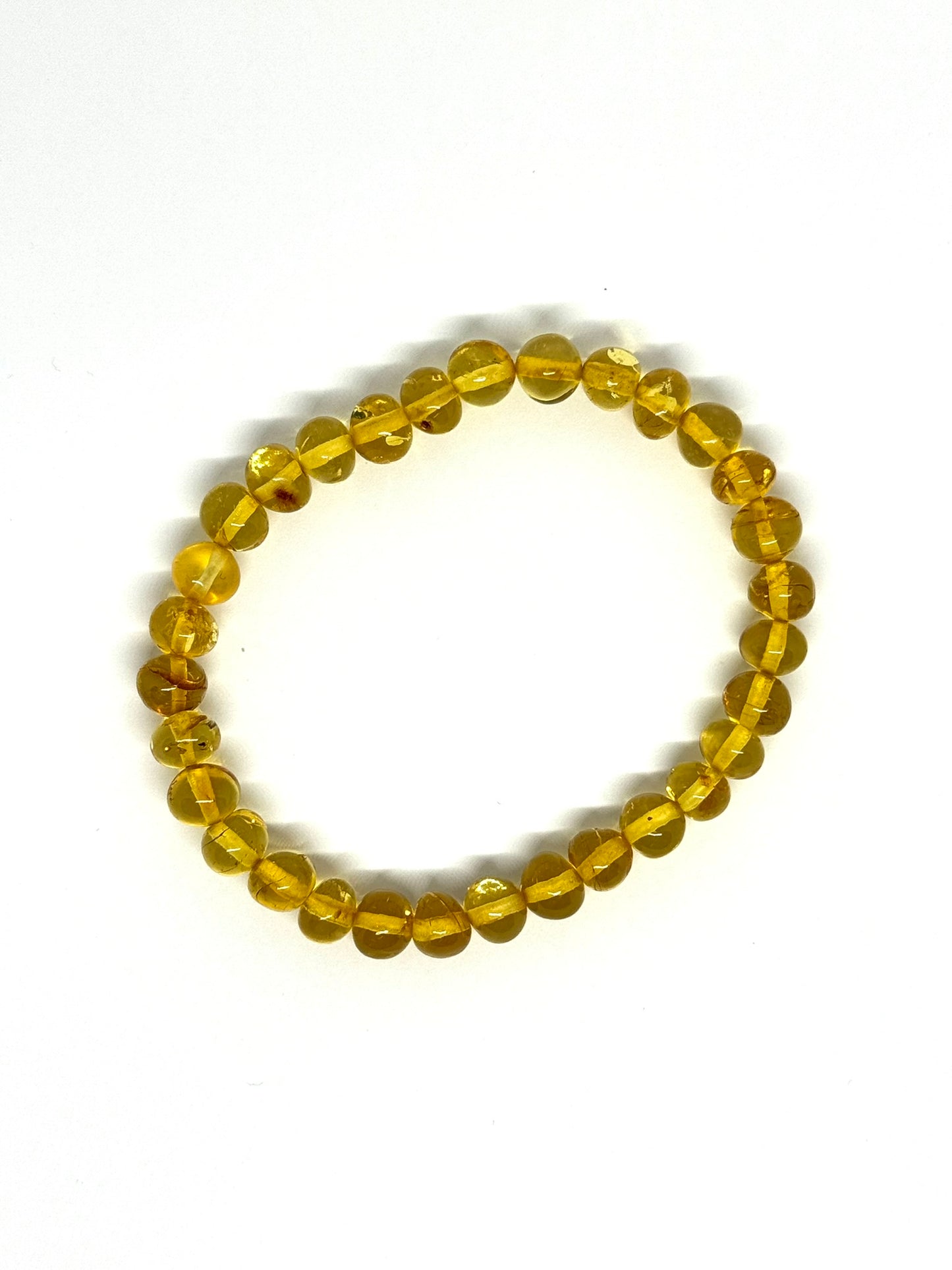 Elastisch Barnsteen Armband  - Honing (±19 cm)