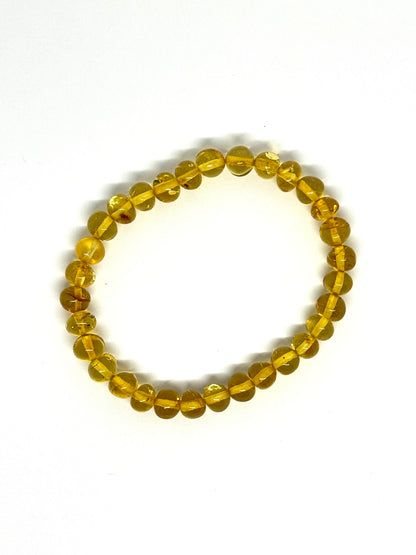 Elastisch Barnsteen Armband  - Honing (±19 cm)