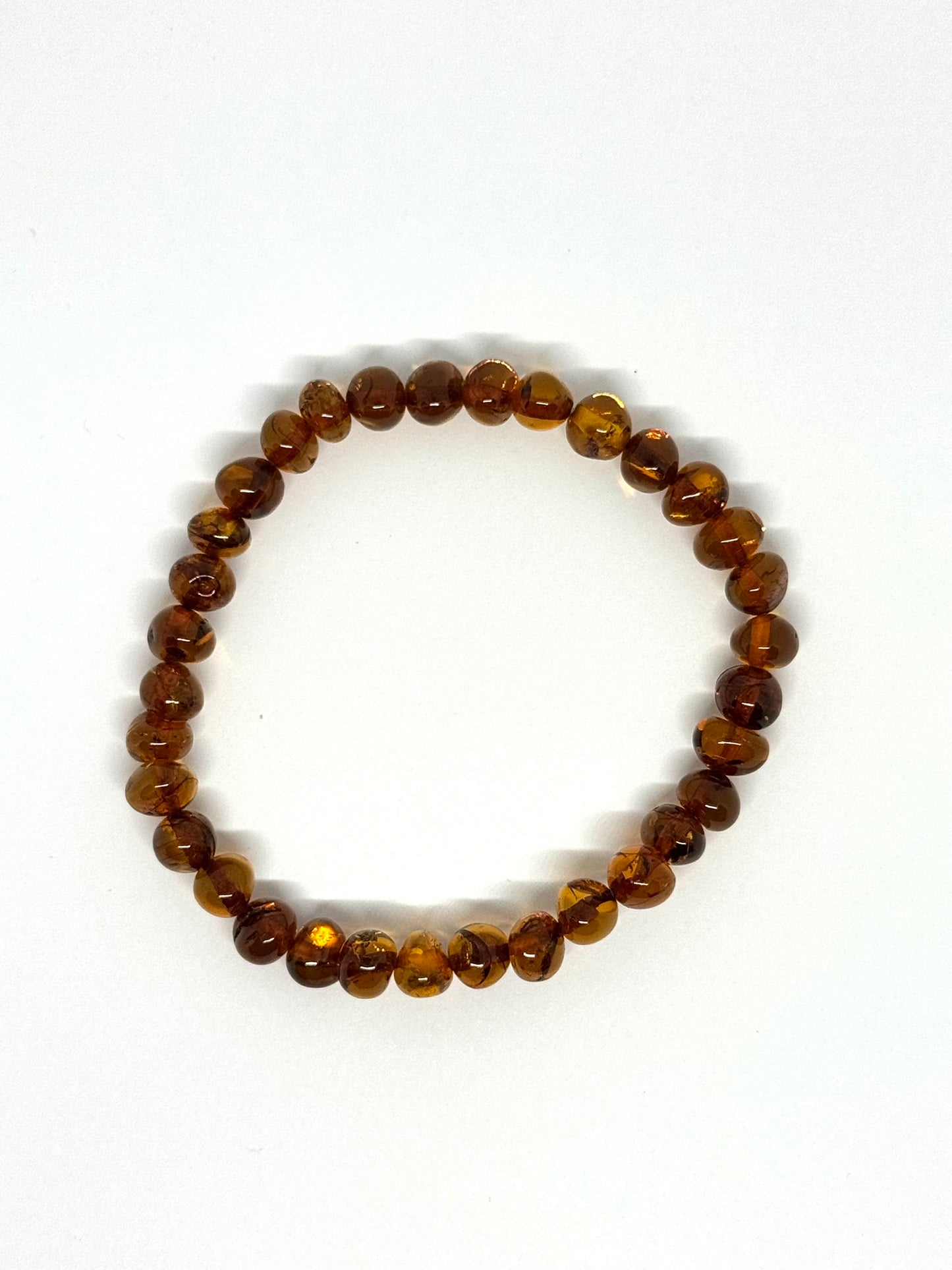 Elastik Kehribar Bileklik - Konyak (±19 cm)