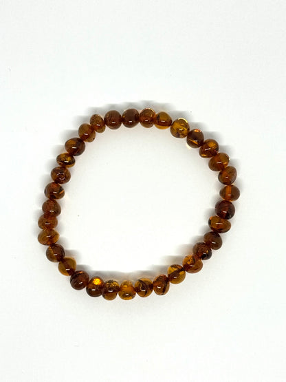 Elastik Kehribar Bileklik - Konyak (±19 cm)