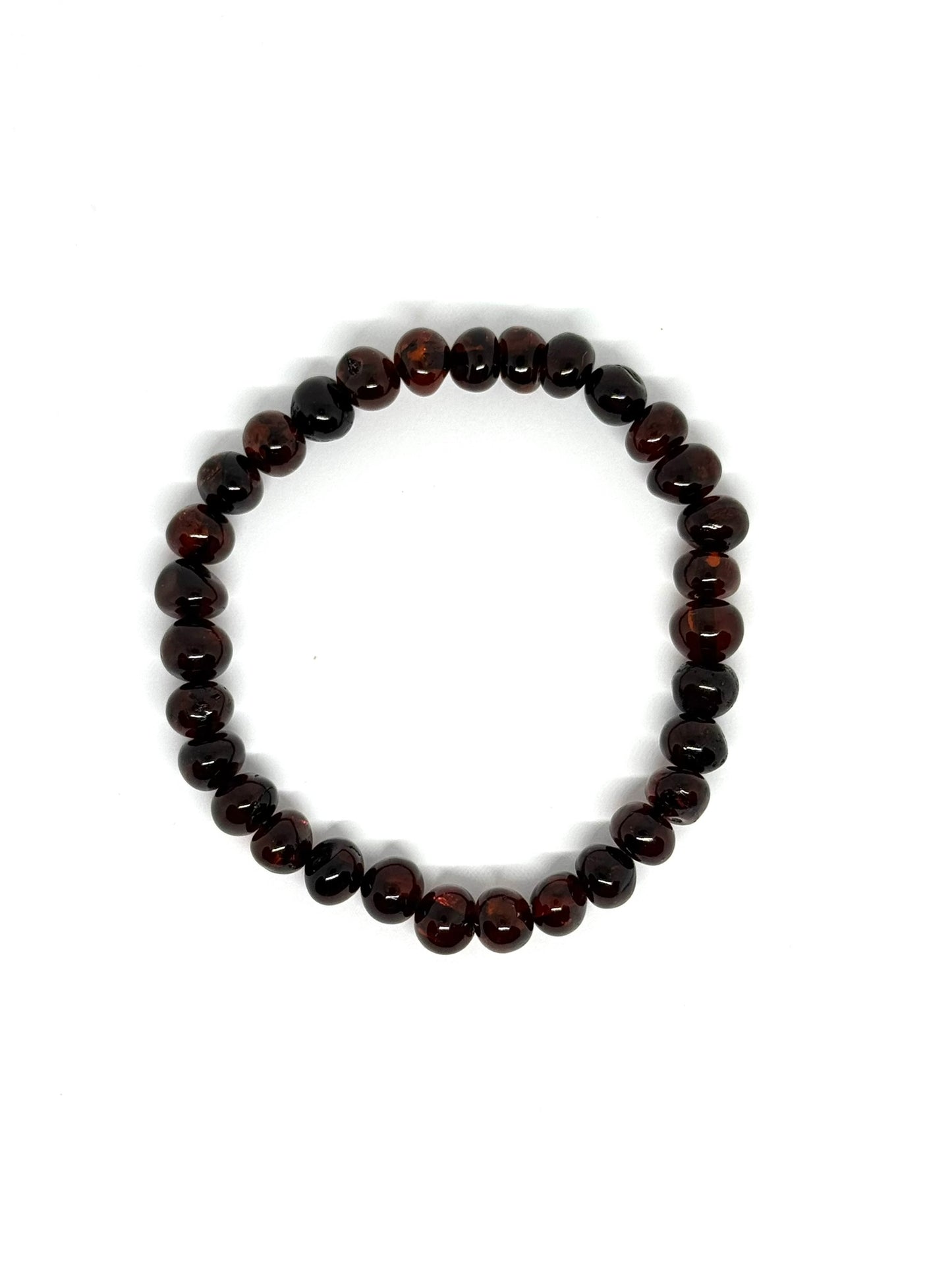 Elastik Kehribar Bileklik - Kiraz (±19 cm)