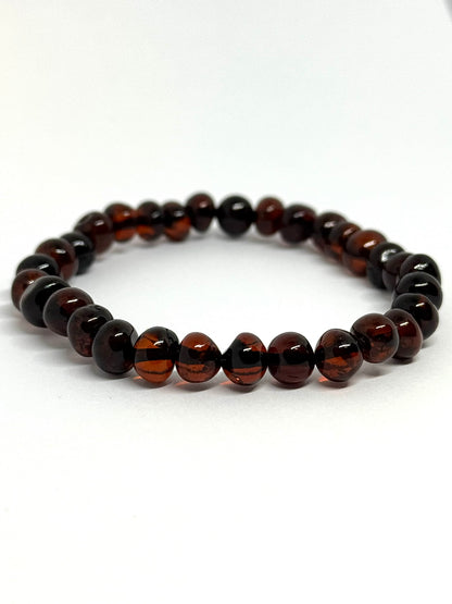 Elastik Kehribar Bileklik - Kiraz (±19 cm)