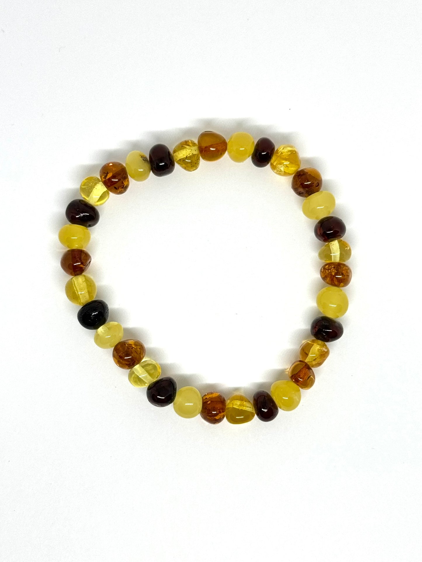 Elastik Kehribar Bileklik - Çok Renkli (±19 cm)