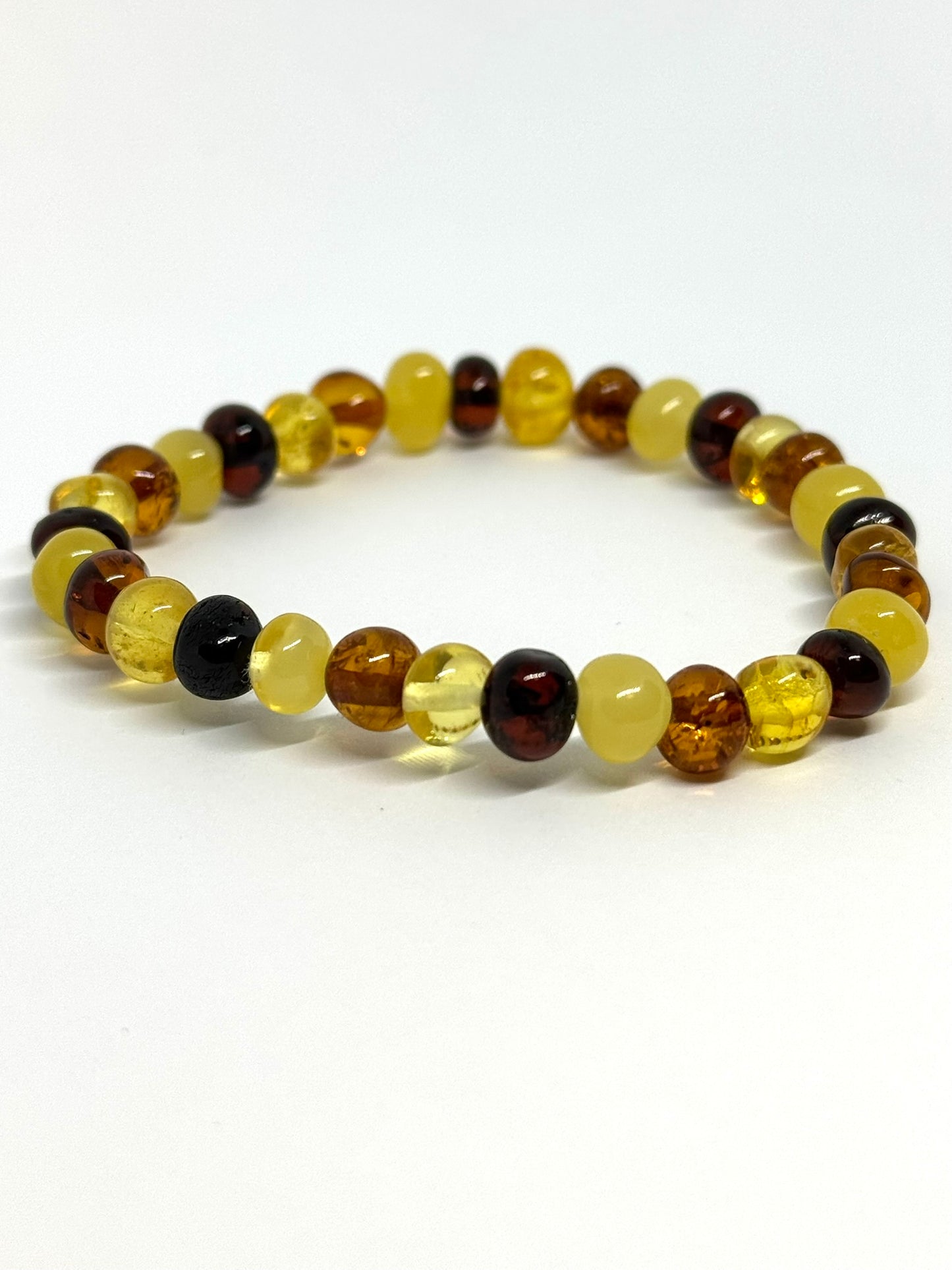 Elastik Kehribar Bileklik - Çok Renkli (±19 cm)