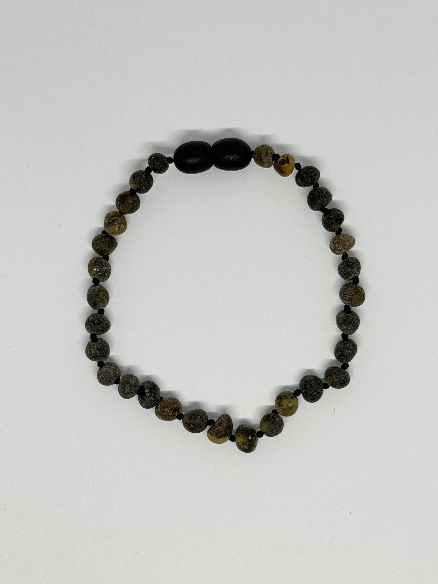 Ham Kehribar Bileklik - Koyu Yeşil (19-21 cm)